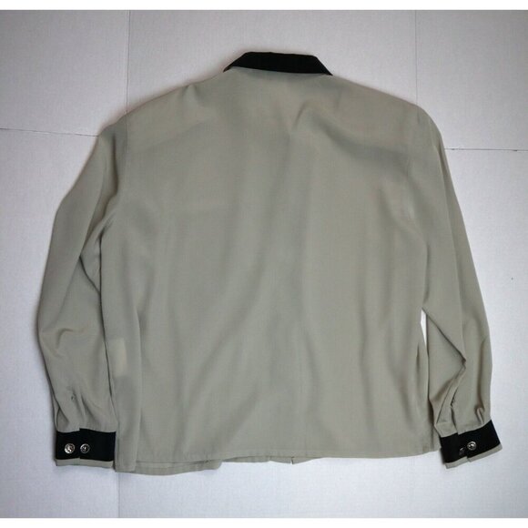 WOMEN'S BEIGE SILKY TEXTURED BLOUSE - TAN JAY - SIZE 12 - Picture 5 of 5